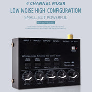 Mixer audio stereo 4 canali ultracompatto MAX400