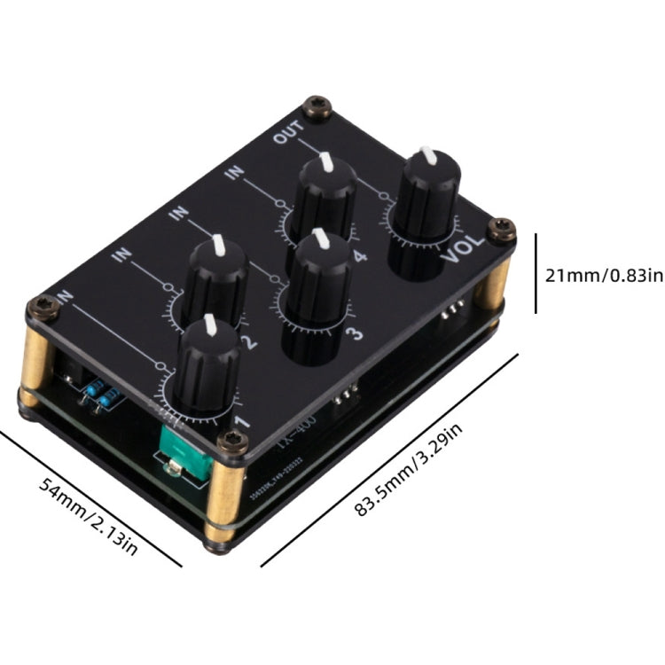 Console mixer passiva portatile a 4 vie in linea stereo, TX400