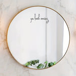 2 pezzi/set adesivi in vinile impermeabili e antiolio adesivi decorativi a specchio, Hello sweet cheeks, You look amazing