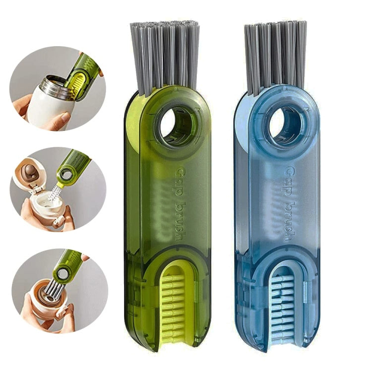 Pulitore per scanalature del coperchio della bottiglia d'acqua 3 in 1 a forma di U. Spazzola per la pulizia del coperchio della tazza