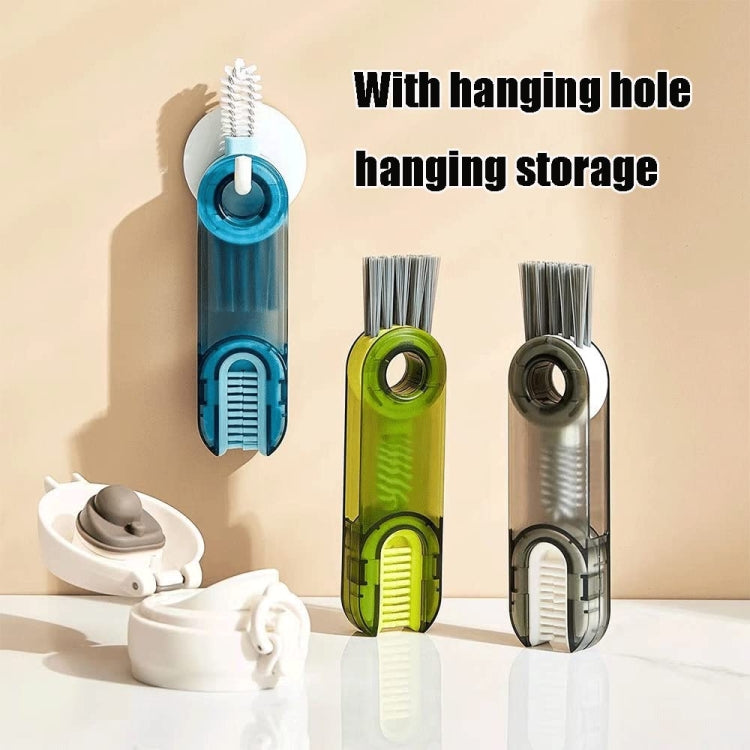 Pulitore per scanalature del coperchio della bottiglia d'acqua 3 in 1 a forma di U. Spazzola per la pulizia del coperchio della tazza