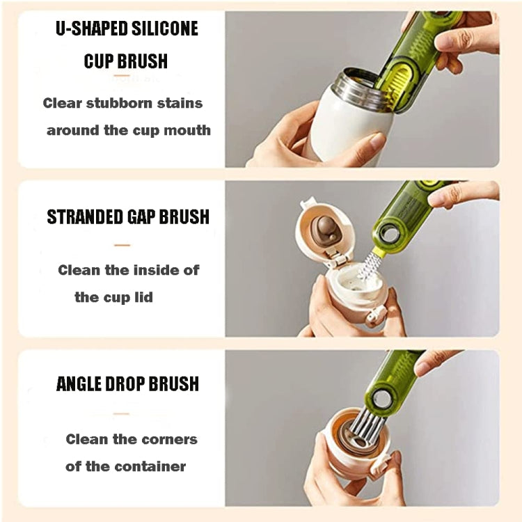 Pulitore per scanalature del coperchio della bottiglia d'acqua 3 in 1 a forma di U. Spazzola per la pulizia del coperchio della tazza