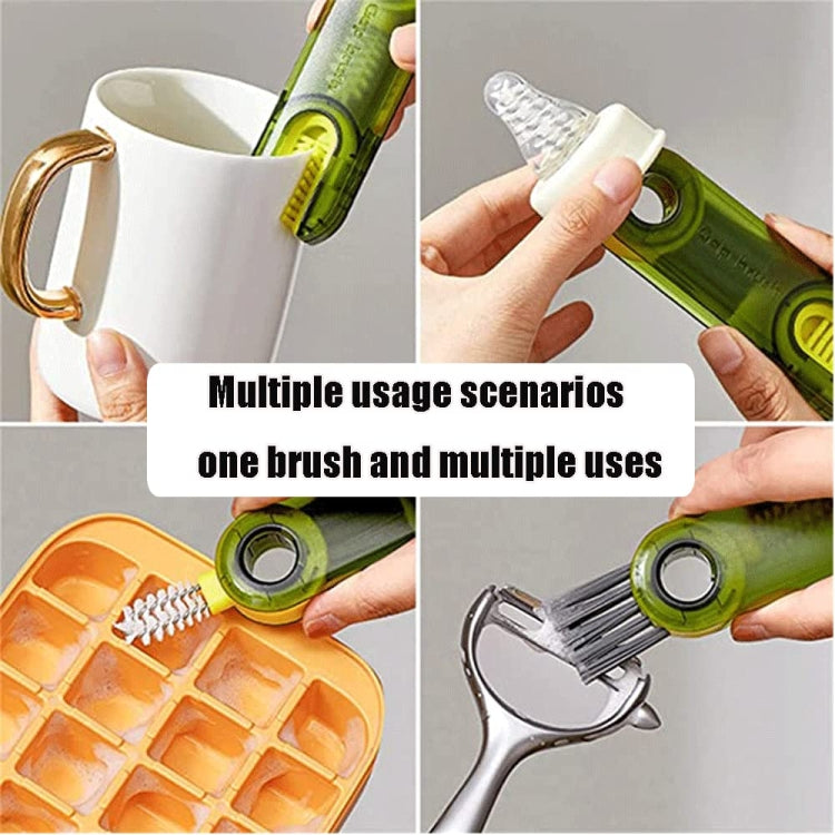 Pulitore per scanalature del coperchio della bottiglia d'acqua 3 in 1 a forma di U. Spazzola per la pulizia del coperchio della tazza