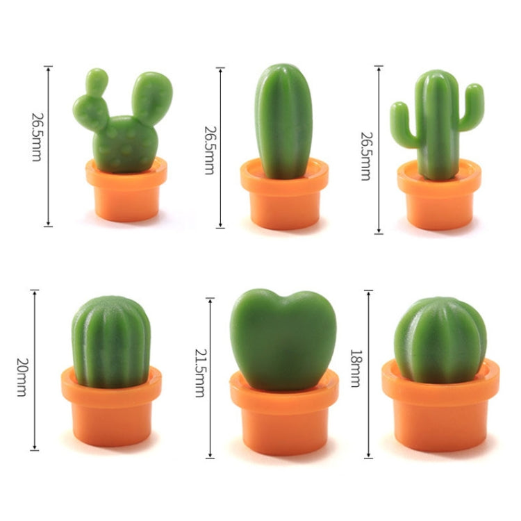 6 pezzi/set adesivi per frigorifero cactus adesivi magnetici per cartoni animati con messaggio verde
