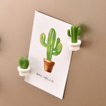 6 pezzi/set adesivi per frigorifero cactus adesivi magnetici per cartoni animati con messaggio verde