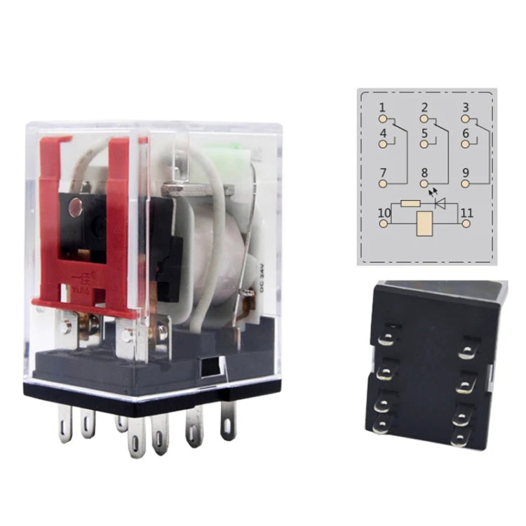 Piccolo relè elettromagnetico YIJIA YJ2N-GS a 8 pin a 2 vie, YIJIA YJ2N-GS