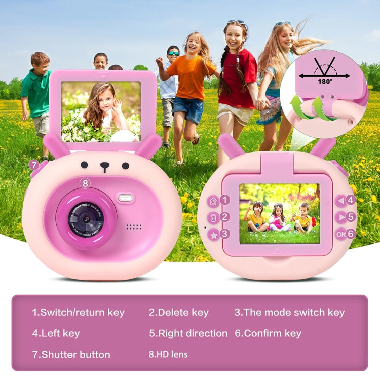 Fotocamera digitale per bambini 2,4" schermo ribaltabile 1080P