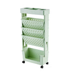 Carrello portaoggetti in plastica con carrello mobile a 5 strati per scaffali verticali per libri per studenti