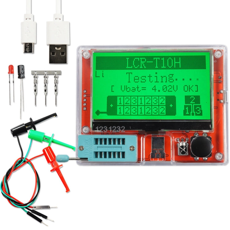 Display TFT del tester transistor LCR-T10H per test della resistenza del condensatore triodo diodo, LCR-T10H Built Lithium Battery, LCR-T10H  Dry Battery