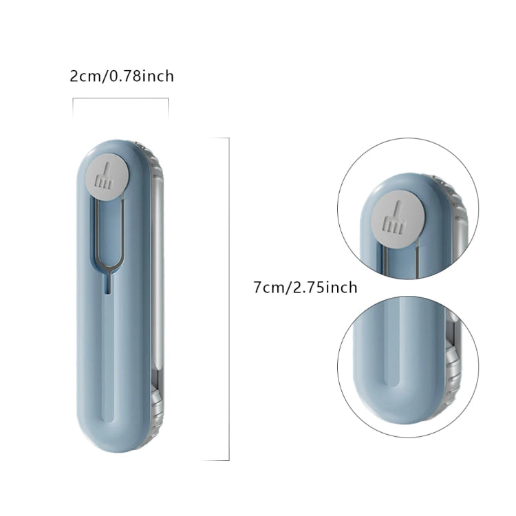 Spazzola per la pulizia multifunzione per la pulizia degli auricolari Bluetooth, strumento per la rimozione della polvere del telefono, Sky Blue, Grey
