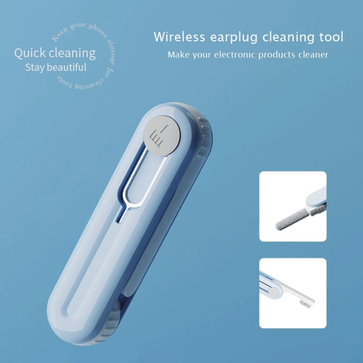 Spazzola per la pulizia multifunzione per la pulizia degli auricolari Bluetooth, strumento per la rimozione della polvere del telefono, Sky Blue, Grey