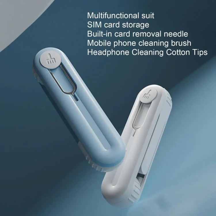 Spazzola per la pulizia multifunzione per la pulizia degli auricolari Bluetooth, strumento per la rimozione della polvere del telefono, Sky Blue, Grey