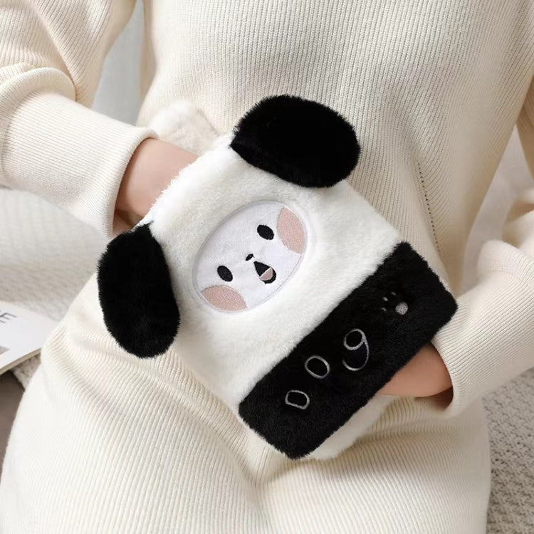 Borsa per acqua calda da 1 litro, scaldamani in peluche a due mani, Black and White Puppy, Brown Bear, Fruit Green Frog, Yellow Duck, Pink Bunny, Consortium, Naughty Cat, Little Brown Bear, Little White Rabbit