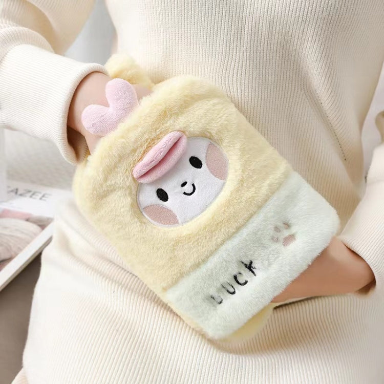Borsa per acqua calda da 1 litro, scaldamani in peluche a due mani, Black and White Puppy, Brown Bear, Fruit Green Frog, Yellow Duck, Pink Bunny, Consortium, Naughty Cat, Little Brown Bear, Little White Rabbit