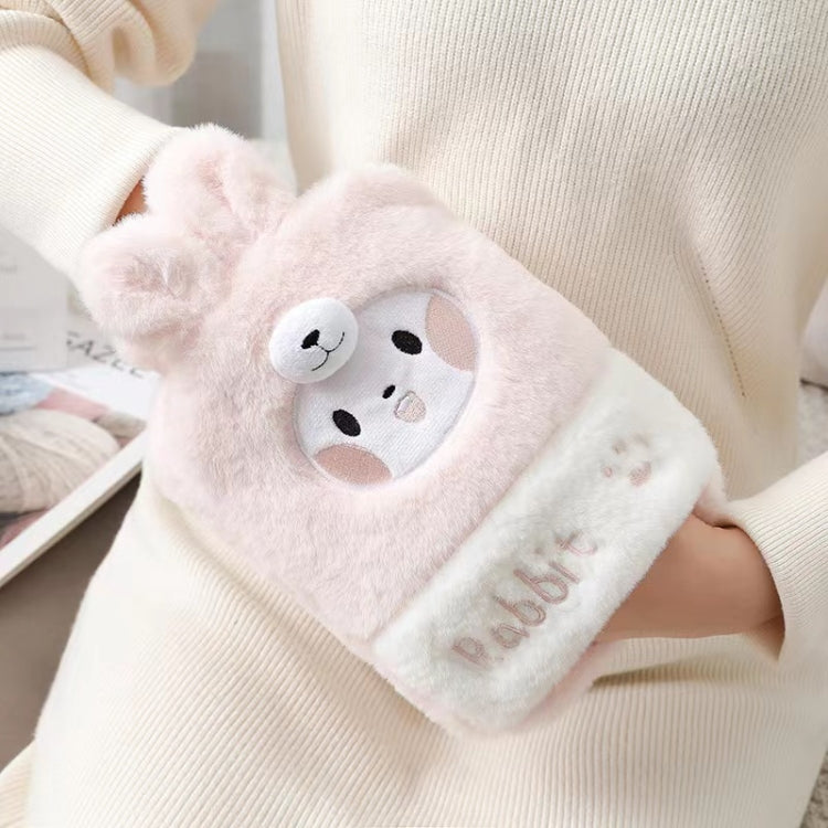 Borsa per acqua calda da 1 litro, scaldamani in peluche a due mani, Black and White Puppy, Brown Bear, Fruit Green Frog, Yellow Duck, Pink Bunny, Consortium, Naughty Cat, Little Brown Bear, Little White Rabbit