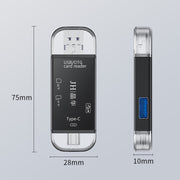 Lettore di schede multifunzione JINGHUA USB 2.0 Lettore di schede per computer per telefono cellulare con doppio slot per scheda SD/TF