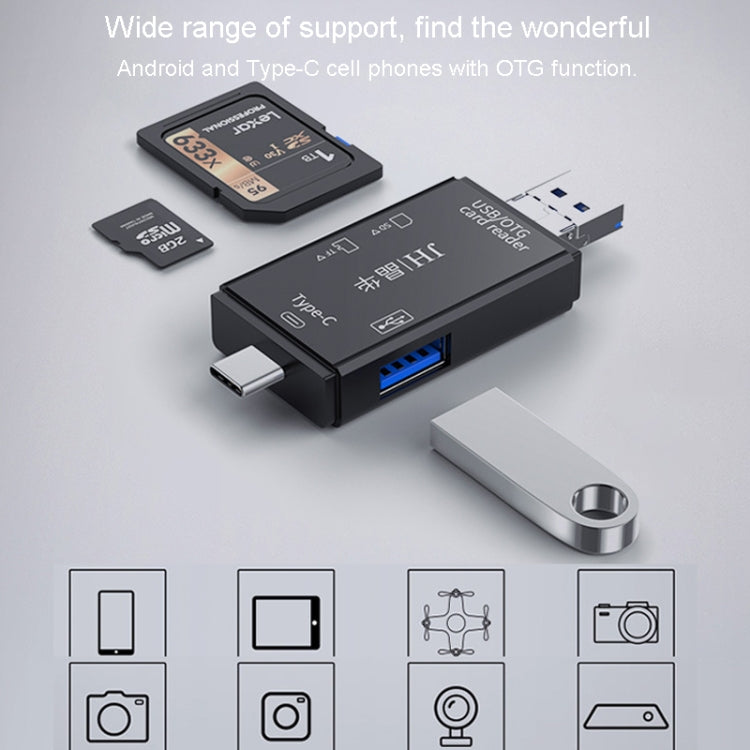 Lettore di schede multifunzione JINGHUA USB 2.0 Lettore di schede per computer per telefono cellulare con doppio slot per scheda SD/TF
