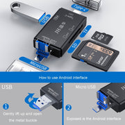Lettore di schede multifunzione JINGHUA USB 2.0 Lettore di schede per computer per telefono cellulare con doppio slot per scheda SD/TF