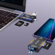 Lettore di schede multifunzione JINGHUA USB 2.0 Lettore di schede per computer per telefono cellulare con doppio slot per scheda SD/TF