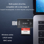 Lettore di schede multifunzione JINGHUA USB 2.0 Lettore di schede per computer per telefono cellulare con doppio slot per scheda SD/TF