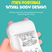 Stampante termica fotografica portatile Bluetooth M5 Mini Cartoon, Blue, Pink