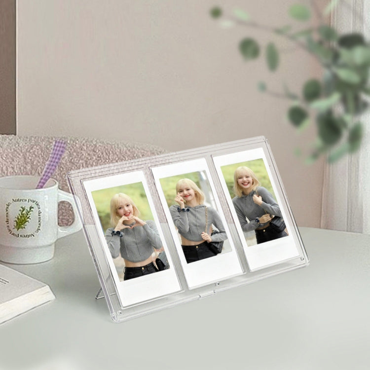 Per cornice per foto trasparente per PC trasparente a tre quadrati verticale Polaroid Mini