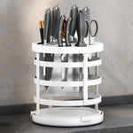Home Addensare Coltello Organizzatore Bacchette Cilindro Cucina Drenaggio Ripiano da appoggio, Fixed (White), Fixed (Black), Fixed (Creamy), Rotary (White), Rotary (Black), Rotary (Creamy)