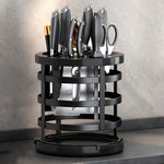 Home Addensare Coltello Organizzatore Bacchette Cilindro Cucina Drenaggio Ripiano da appoggio, Fixed (White), Fixed (Black), Fixed (Creamy), Rotary (White), Rotary (Black), Rotary (Creamy)