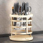 Home Addensare Coltello Organizzatore Bacchette Cilindro Cucina Drenaggio Ripiano da appoggio, Fixed (White), Fixed (Black), Fixed (Creamy), Rotary (White), Rotary (Black), Rotary (Creamy)