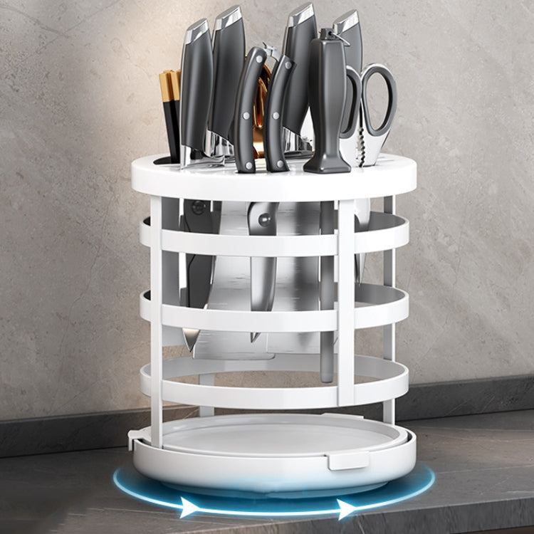 Home Addensare Coltello Organizzatore Bacchette Cilindro Cucina Drenaggio Ripiano da appoggio, Fixed (White), Fixed (Black), Fixed (Creamy), Rotary (White), Rotary (Black), Rotary (Creamy)
