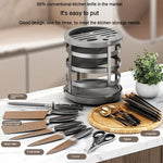 Home Addensare Coltello Organizzatore Bacchette Cilindro Cucina Drenaggio Ripiano da appoggio, Fixed (White), Fixed (Black), Fixed (Creamy), Rotary (White), Rotary (Black), Rotary (Creamy)