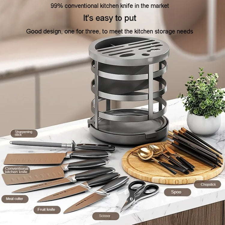 Home Addensare Coltello Organizzatore Bacchette Cilindro Cucina Drenaggio Ripiano da appoggio, Fixed (White), Fixed (Black), Fixed (Creamy), Rotary (White), Rotary (Black), Rotary (Creamy)