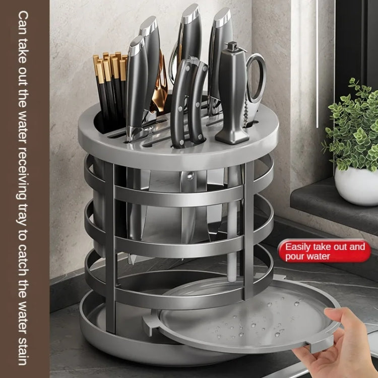 Home Addensare Coltello Organizzatore Bacchette Cilindro Cucina Drenaggio Ripiano da appoggio, Fixed (White), Fixed (Black), Fixed (Creamy), Rotary (White), Rotary (Black), Rotary (Creamy)