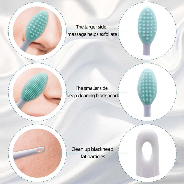 Spazzola per la pulizia in silicone Strumento di bellezza Doppio lato del naso per pulire i dispositivi di rimozione dei punti neri