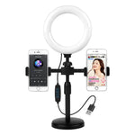 Supporto da tavolo con luce anello 6" per smartphone