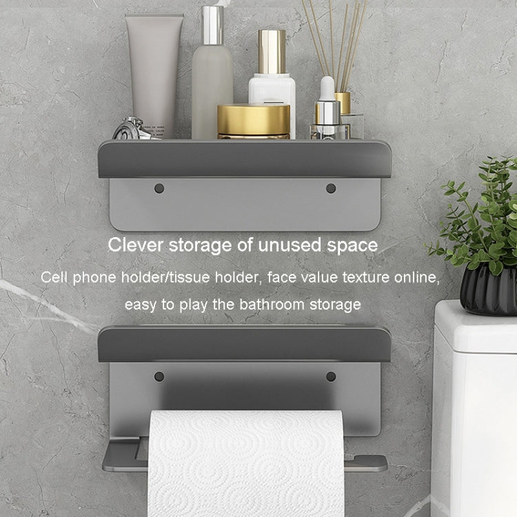 Portarotolo da bagno in acciaio inossidabile, ripiano per cellulare senza perforazione, Phone Rack (White), Paper Rack (White）, Phone Rack (Black), Paper Rack (Black), Phone Rack (Gray), Paper Rack (Gray)
