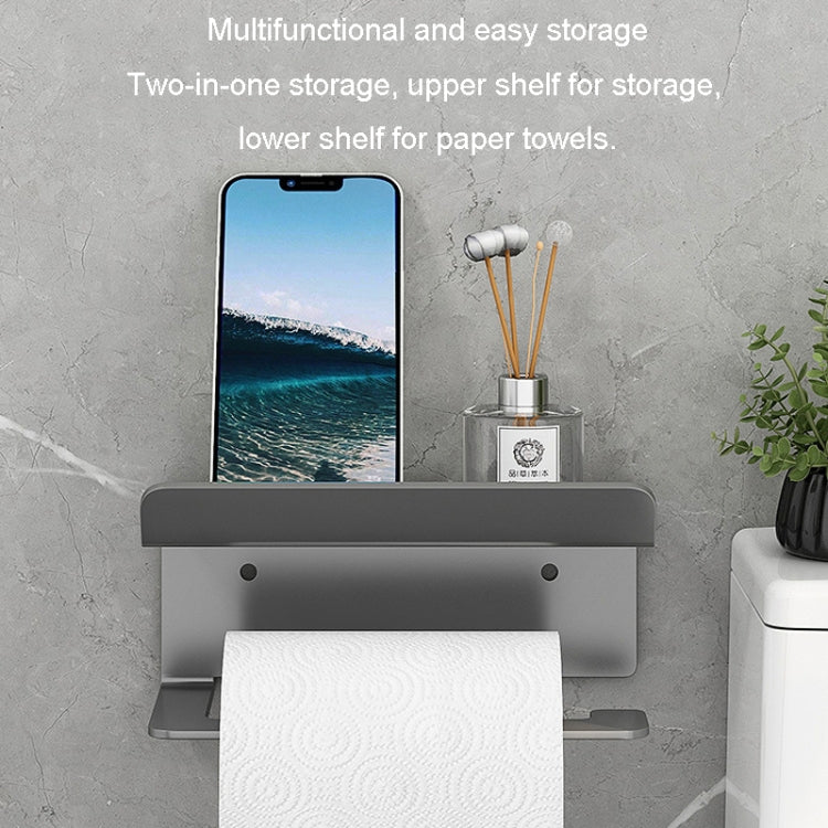 Portarotolo da bagno in acciaio inossidabile, ripiano per cellulare senza perforazione, Phone Rack (White), Paper Rack (White）, Phone Rack (Black), Paper Rack (Black), Phone Rack (Gray), Paper Rack (Gray)