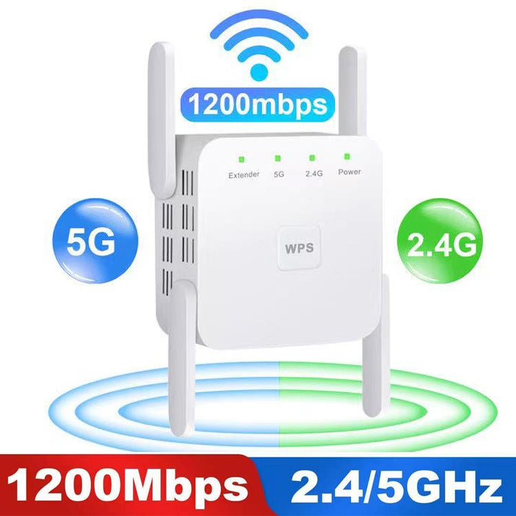 Il ripetitore ripetitore extender WiFi 2.4G / 5G da 1200 Mbps supporta la porta Ethernet, White EU Plug, White US Plug, White UK Plug, Black EU Plug, Black US Plug, Black UK Plug