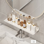 Scaffale per rubinetto Scaffale per lavabo per bagno di casa Scaffale senza foro, 30cm (White), 40cm (White), 50cm (White), 30cm (Black), 40cm (Black), 50cm (Black), 30cm (Gray), 40cm (Gray), 50cm (Gray), 50cm U-shaped (White), 50cm U-shaped (Black)   ...