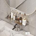Scaffale per rubinetto Scaffale per lavabo per bagno di casa Scaffale senza foro, 30cm (White), 40cm (White), 50cm (White), 30cm (Black), 40cm (Black), 50cm (Black), 30cm (Gray), 40cm (Gray), 50cm (Gray), 50cm U-shaped (White), 50cm U-shaped (Black)   ...