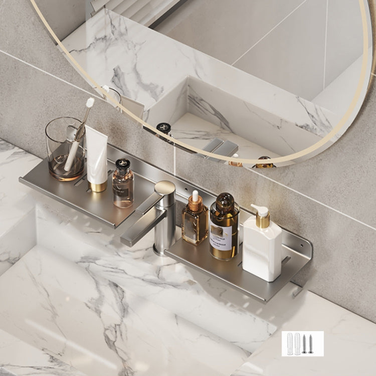 Scaffale per rubinetto Scaffale per lavabo per bagno di casa Scaffale senza foro, 30cm (White), 40cm (White), 50cm (White), 30cm (Black), 40cm (Black), 50cm (Black), 30cm (Gray), 40cm (Gray), 50cm (Gray), 50cm U-shaped (White), 50cm U-shaped (Black)   ...