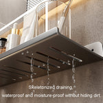 Scaffale per rubinetto Scaffale per lavabo per bagno di casa Scaffale senza foro, 30cm (White), 40cm (White), 50cm (White), 30cm (Black), 40cm (Black), 50cm (Black), 30cm (Gray), 40cm (Gray), 50cm (Gray), 50cm U-shaped (White), 50cm U-shaped (Black)   ...