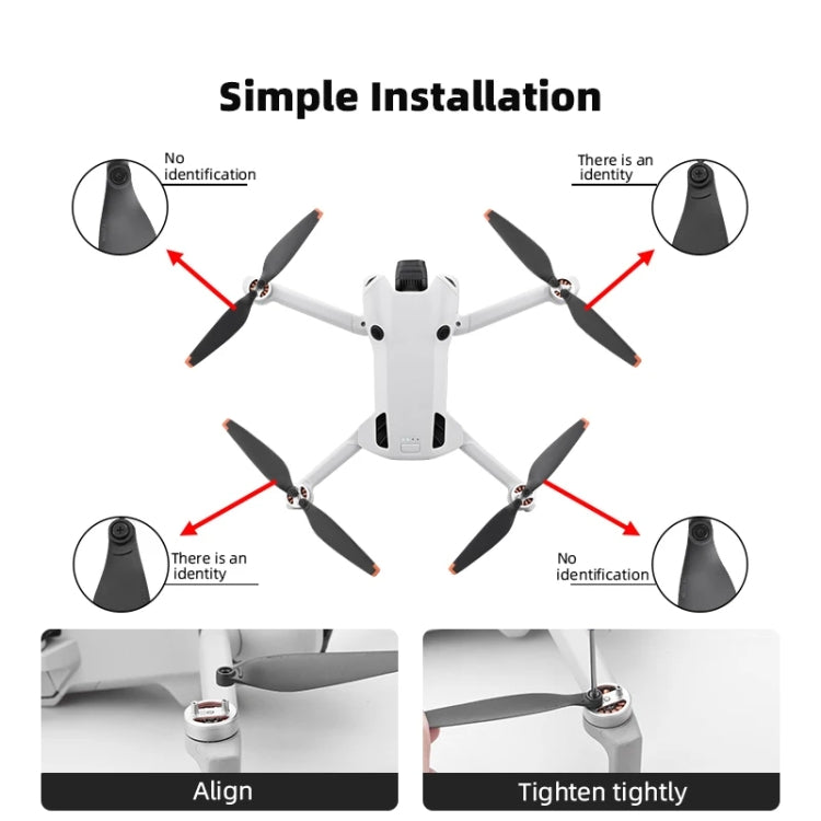 Parti di ricambio per puntelli 6030F delle pale dell'elica del drone, For DJI Mini 4 Pro 2pairs, For DJI Mini 4 Pro 4pairs