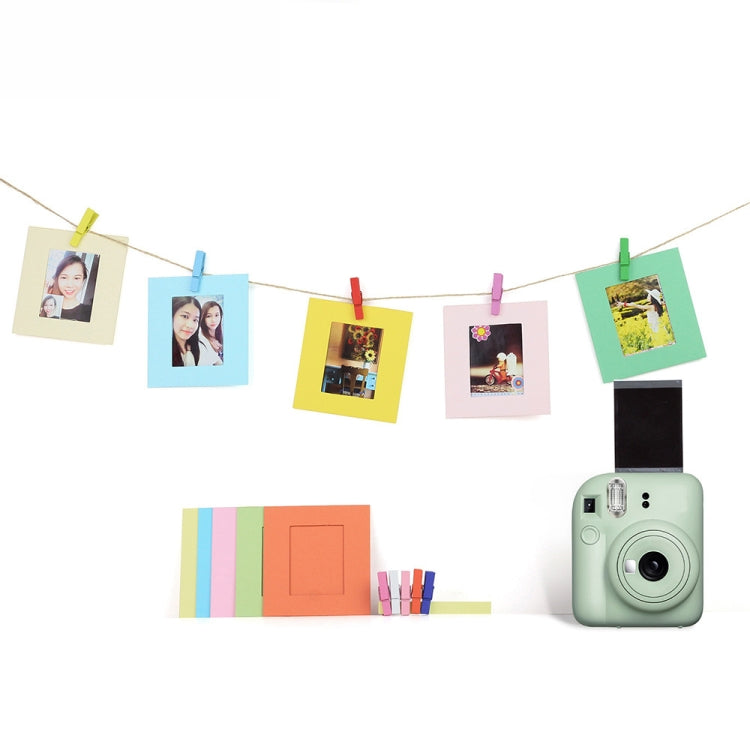 Per Polaroid Mini12 Borsa per fotocamera con cornice per foto 7 in 1 per album fotografico, Green, White, Blue, Pink, Purple