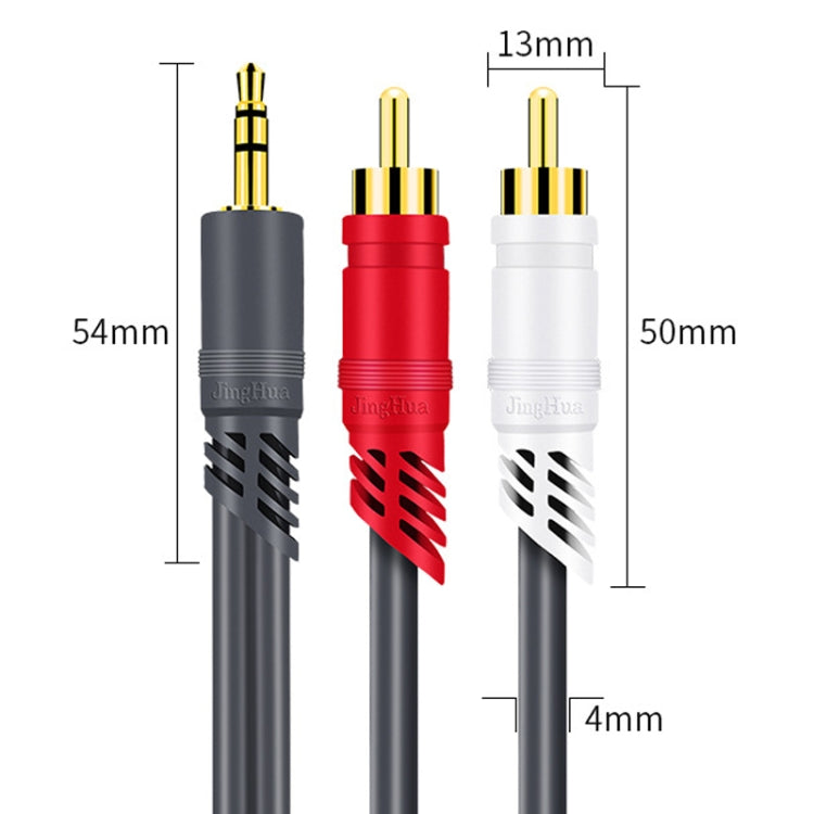 Cavo audio JINGHUA da 3,5 mm a 2RCA Cavo di collegamento audio esterno per console di gioco, 1.5m, 3m, 5m, 10m, 15m, 20m, 30m