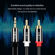 JINGHUA 1 in 2 cavo audio da 3,5 mm da 3,5 mm a 2RCA doppio loto altoparlante per computer cavo per cellulare, 1.5m, 3m, 5m, 10m