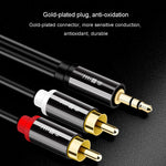 JINGHUA 1 in 2 cavo audio da 3,5 mm da 3,5 mm a 2RCA doppio loto altoparlante per computer cavo per cellulare, 1.5m, 3m, 5m, 10m
