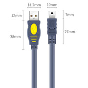 Cavo di collegamento JINGHUA da USB 2.0 a T-Port Cavo per disco rigido dati MINI 5 pin, 1.2m, 1.5m, 3m
