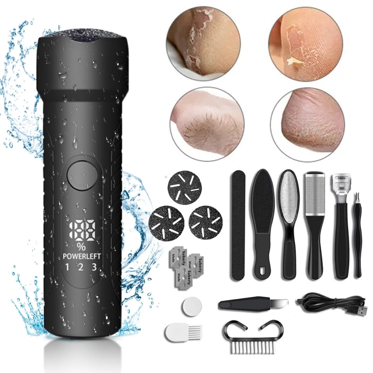 Kit per pedicure elettrico per piedi, rimozione calli piedi impermeabili, White, Kit 1 White, Kit 2  White, Matte Black, Kit 1 Black, Kit 2  Black