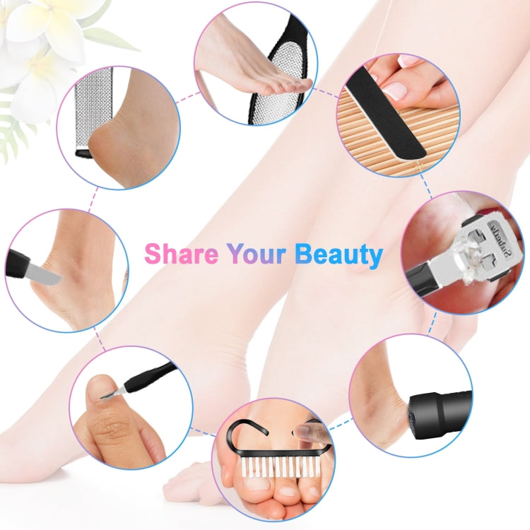 Kit per pedicure elettrico per piedi, rimozione calli piedi impermeabili, White, Kit 1 White, Kit 2  White, Matte Black, Kit 1 Black, Kit 2  Black